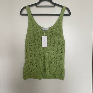 Mango Light Green Knit Tank Top (size Large) NWT